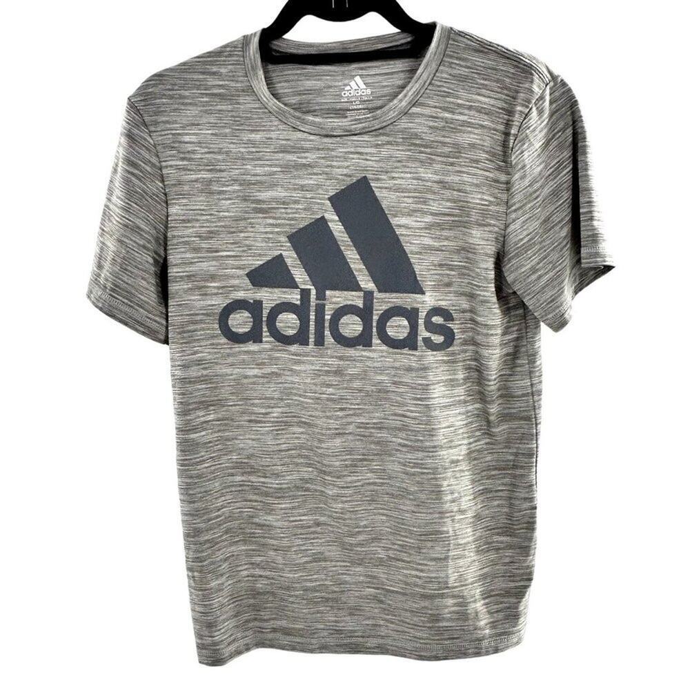 ADIDAS BOYS Short Sleeve Crew Neck Performance Grey T Shirt‎ Sz L